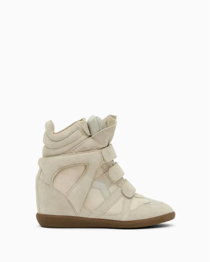 Leather Sneakers High Heel