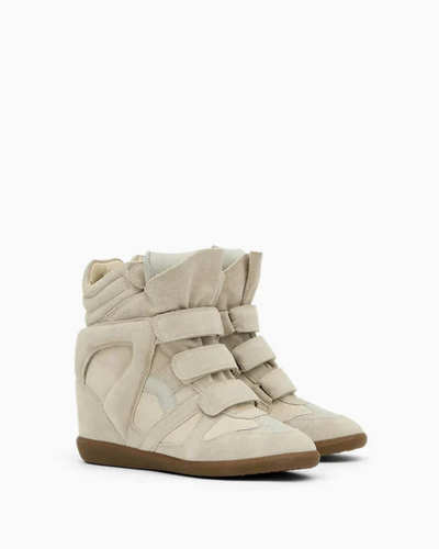 Leather Sneakers High Heel