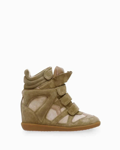 Leather Sneakers High Heel