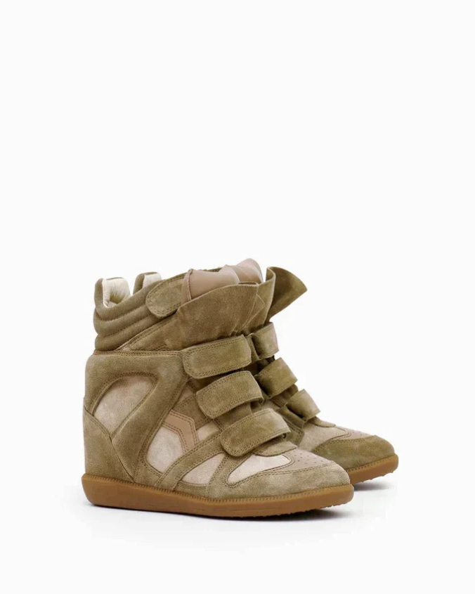 Leather Sneakers High Heel