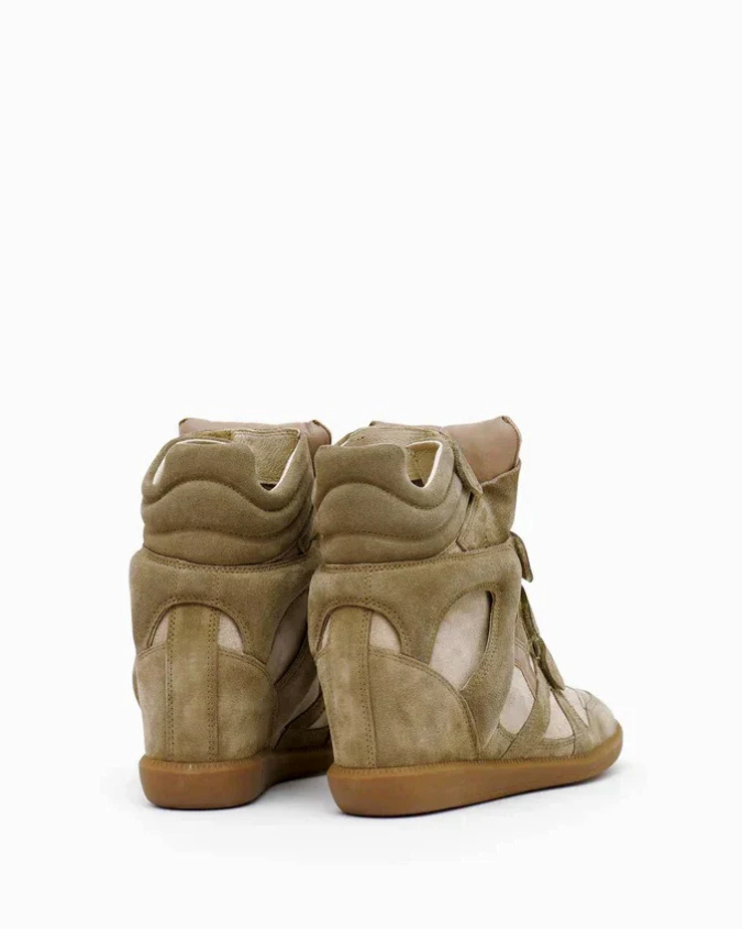 Leather Sneakers High Heel